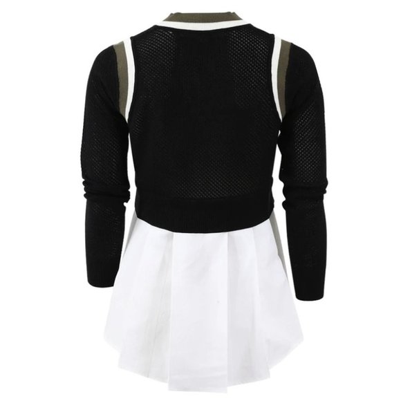 VERONICA Beard V-neck Mesh Pullover with pleated back size XS - Picture 2 of 14